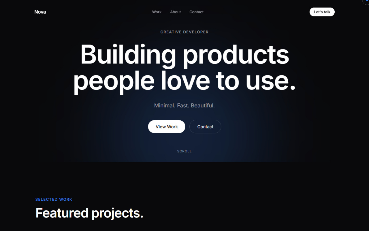 Nova – Creative Developer Portfolio